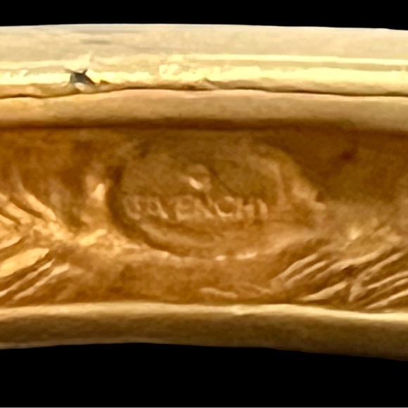 Vintage 80s Givenchy gold tone matte bangle bracelet - Picture 3 of 7